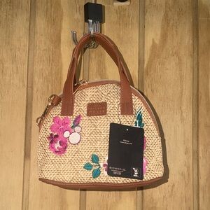 New with 🏷️Bioworld Tan Mini Bag with Floral Embroidery
